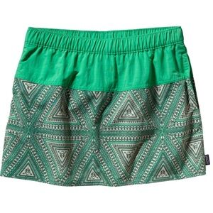 Patagonia S Baggies Mini Skirt nettle green nylon activewear fishing hiking camp